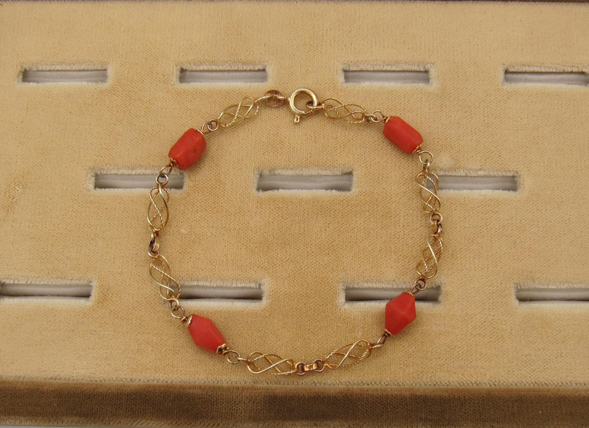 海外通販サイト ブランド Vintage Uno-a-erre Fancy Coral 585 Gold Yellow 14K Italy ダイヤモンド