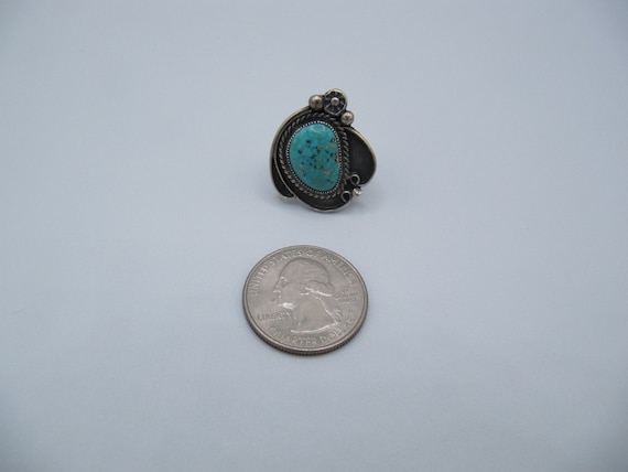 Native American Navajo Silver Turquoise Ring - image 10