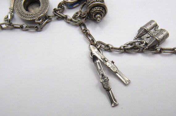 Antique European Silver charm bracelet - image 9