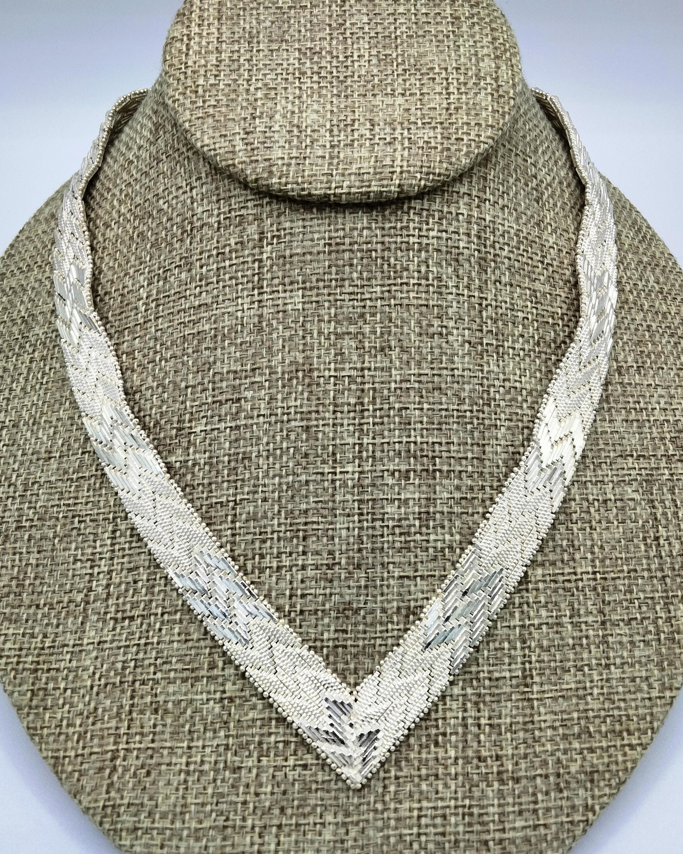 Vintage Taxco Mexico Sterling Silver 925 Chevron Riccio