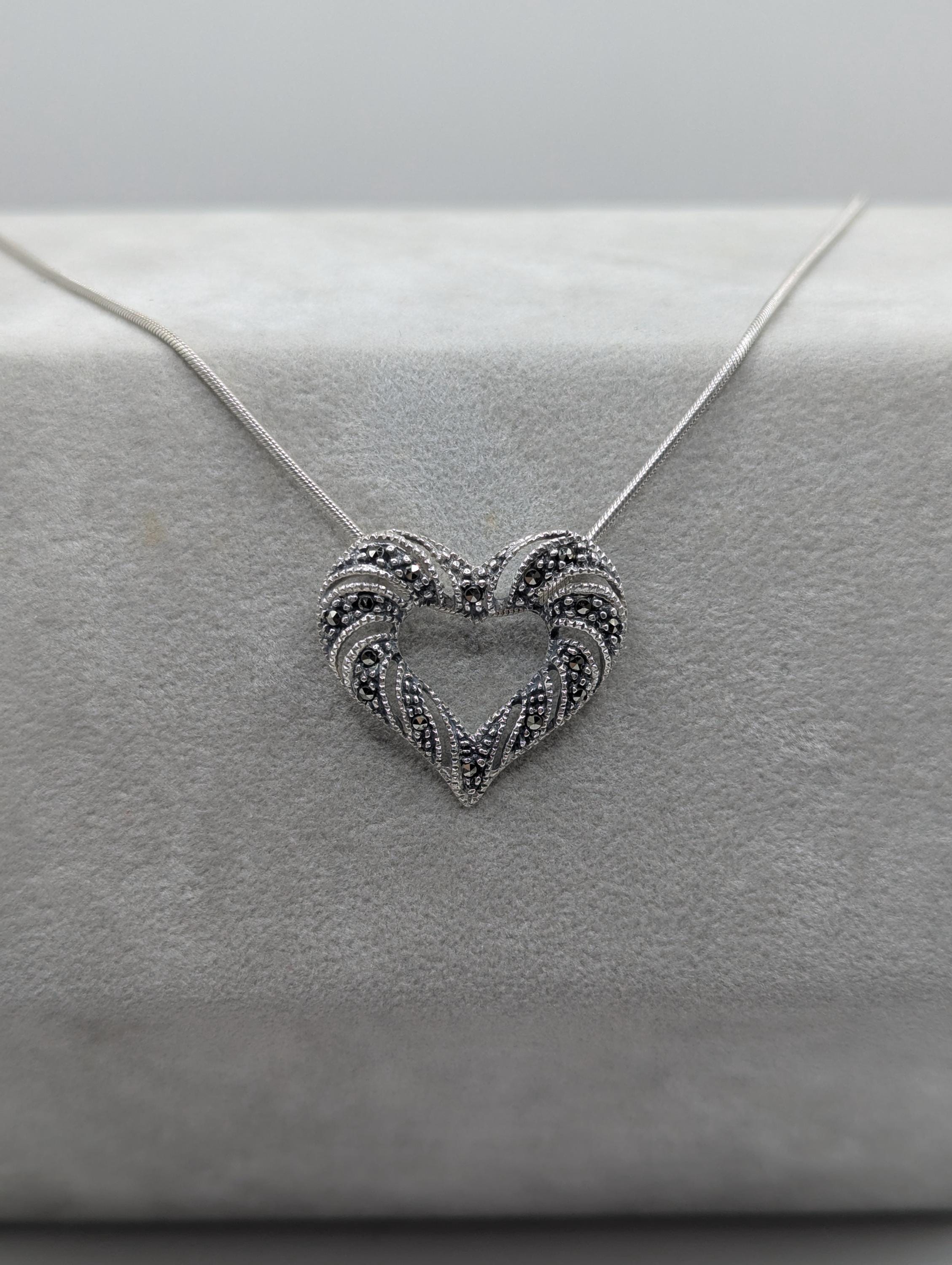 Silver Necklace Marcasite