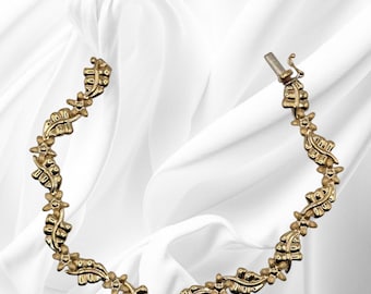 ネックレス ブレスレット14K 585 セトヴィンテージ レトロ Unique Vintage (585) 14k Italian Yellow Gold 4mm Wide X BAR Link