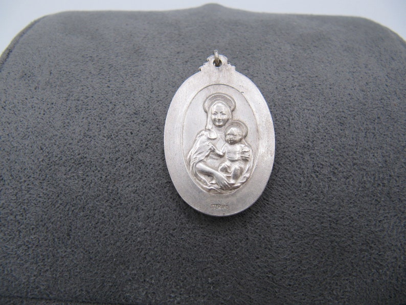 Vintage Sterling Silver 925 Jesus Mary Religious Medal Pendant - Etsy