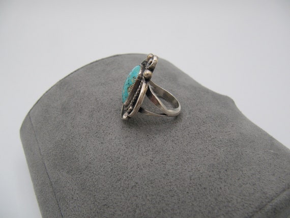 Native American Navajo Silver Turquoise Ring - image 9