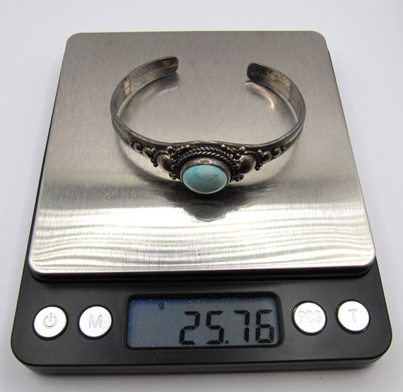 Vintage Sterling Silver Larimar cuff bracelet - image 9