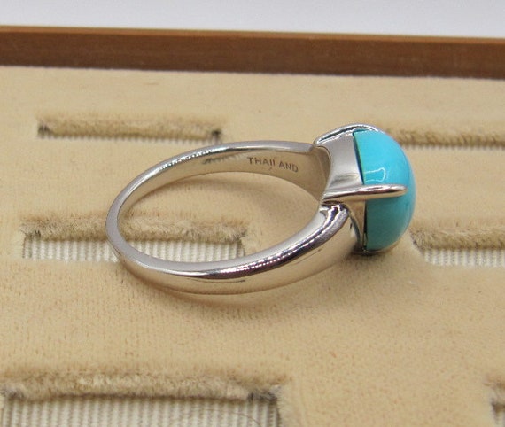 Designer Sterling Silver Turquoise ring - image 4