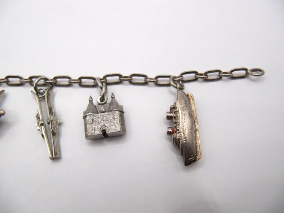 Antique European Silver charm bracelet - image 4