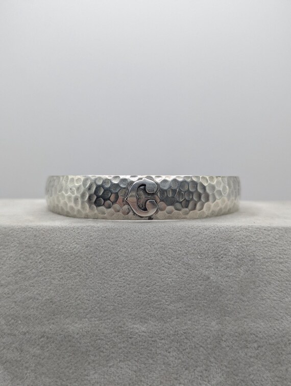 Southwest CMW Sterling Silver 925 Hand Hammered 'C' Cuff Bracelet