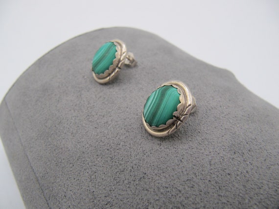 Native American Sterling Silver 925 Malachite Cab… - image 3