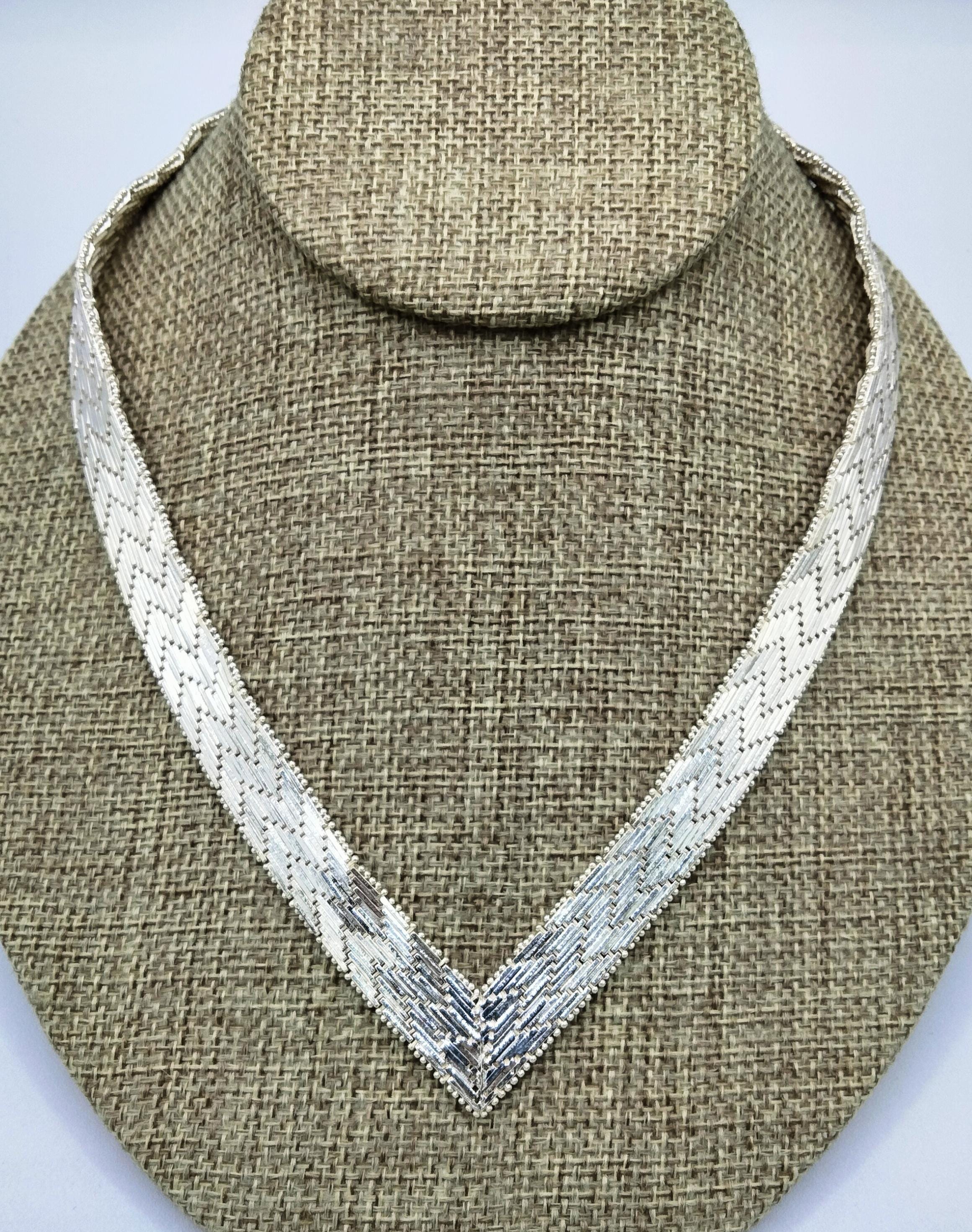 Vintage Taxco Mexico Sterling Silver 925 Chevron Riccio