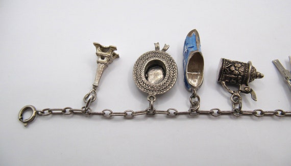 Antique European Silver charm bracelet - image 5