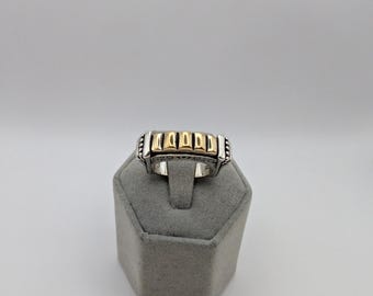 Brighton Sterling Silver 925 Gold Wash Ornate Statement Ring