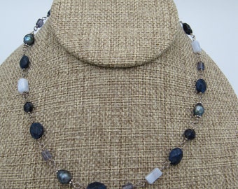 Sterling Silver Multi Gemstone Necklace