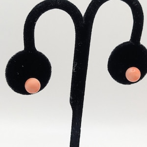 14k Yellow Gold 585 Coral Bead Stud Earrings