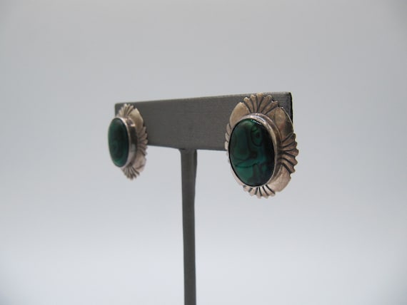 Navajo Nakai Sterling Silver 925 Art Glass Stud E… - image 7