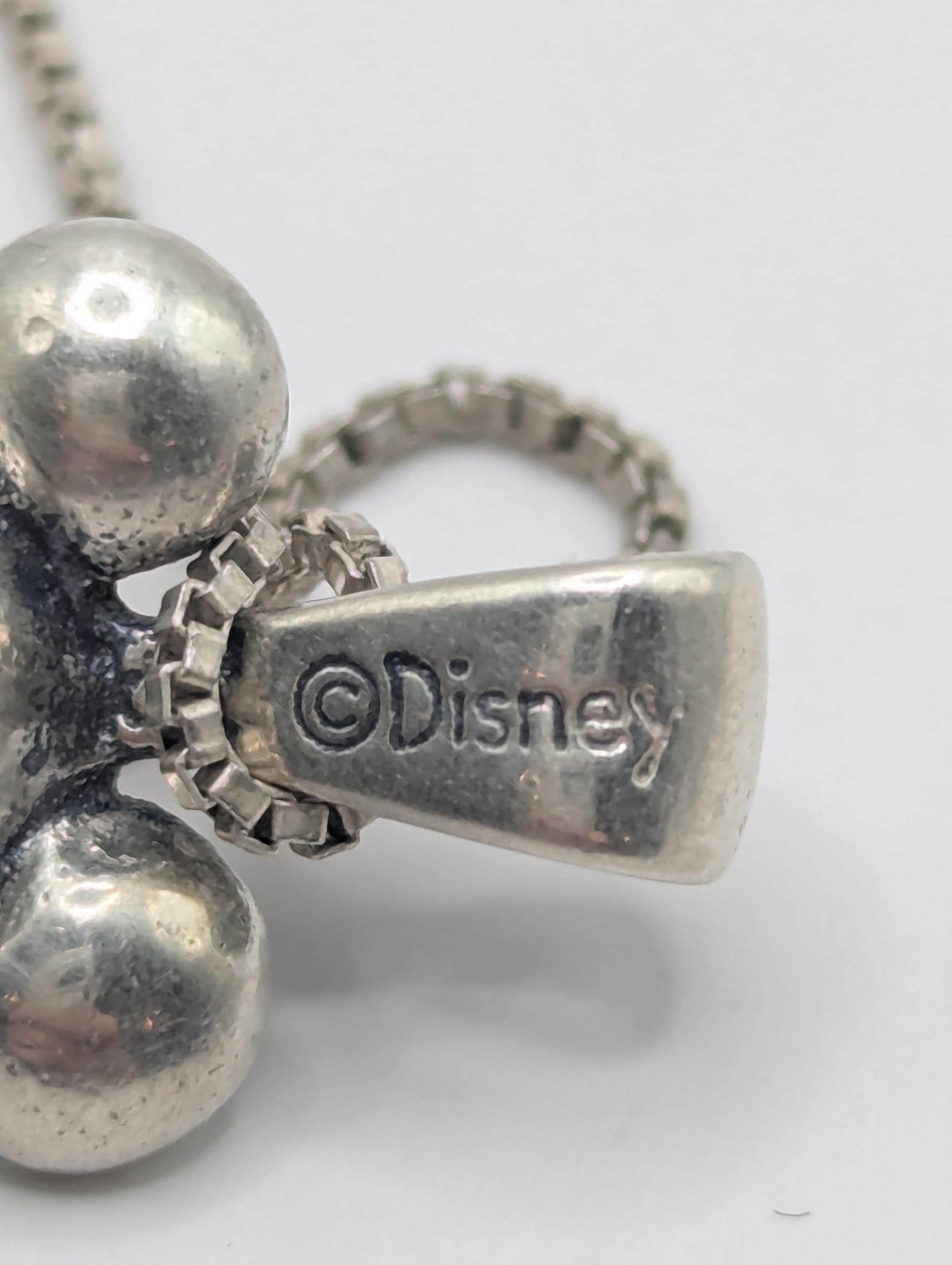 Vintage Disney Sterling Silver 925 Blue CZ Mickey Mouse Birthstone 