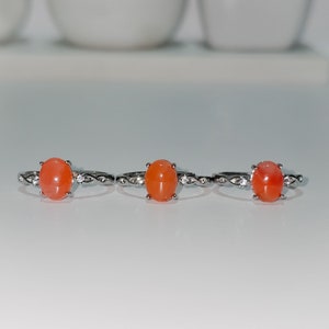 Karneol / Roter Achat und Zirkon 925 Silber verstellbarer Ring | Sterling Silber Ring | Aqeeq Ring | Valentinstag - Leidenschaft & Sehnsucht