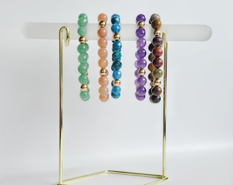 Selenit Ring & Armband Reinigungsständer | Satin-Span | Schmuck-Display | Schmuck Halter