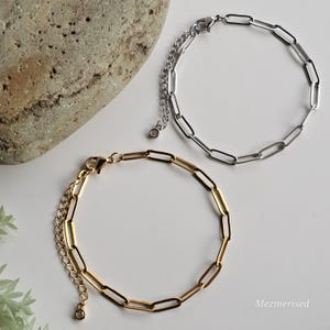 Stainless Steel Paperclip Chain Bracelet