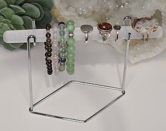 Selenite Ring & Bracelet Cleansing Stand | Jewellery Display