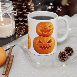Kubek na kawę na Halloween | Straszny kubek | Kubek dyniowy | Kubek Jack-O-Lantern | Dekoracje na Halloween | Dekoracje na Halloween