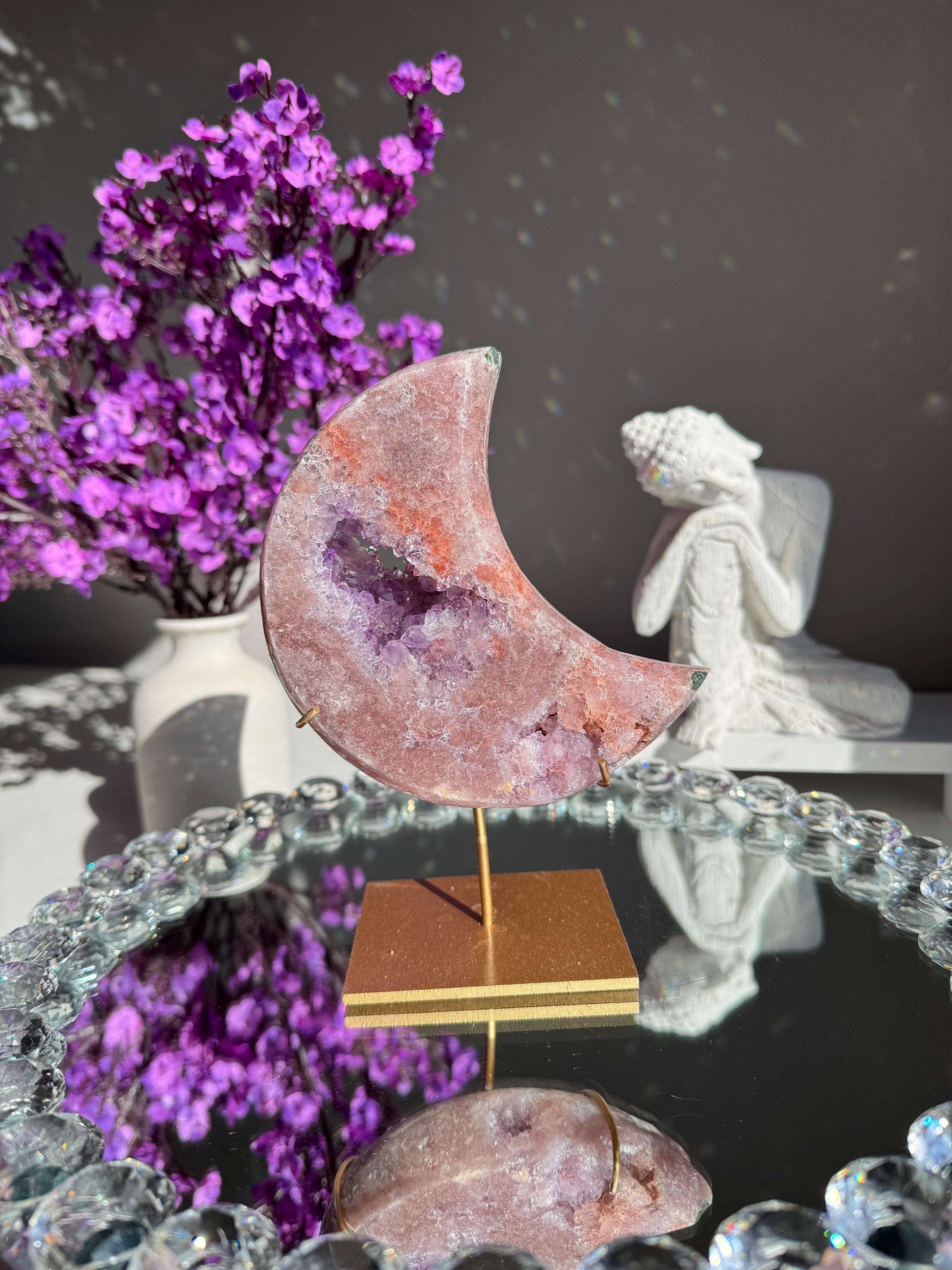 ピンクアメジスト ピンクアメジストの月とアメジスト 3018 - Etsy 日本