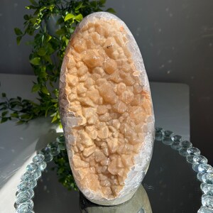 Yellow sugar Amethyst cut base – healing crystals 2094