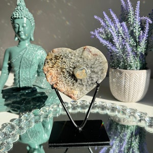 Druzy jasper stalactite heart healing crystals 2665 amethyst cut base