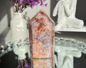 Druzy pink amethyst tower with amethyst healing crystals 2596