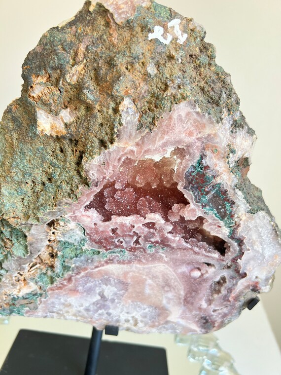 ドゥルージーピンクアメジストスラブ - ヒーリングクリスタル 1399