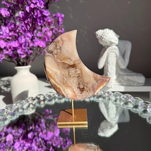 Druzy Pink Amethyst Mond mit Zuckerquarz 3019 sugar amethyst