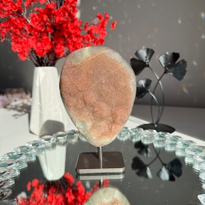 Coral pink sugar rainbow Amethyst healing crystals 2577