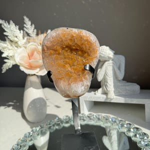 Orange Sugar rainbow Amethyst geode 2977 Healing crystals