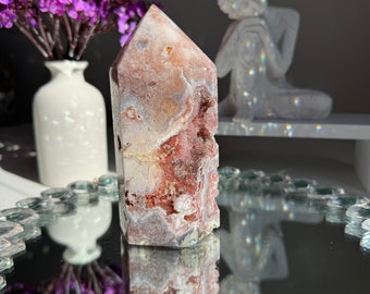 Druzy pink amethyst tower  healing crystals 2569