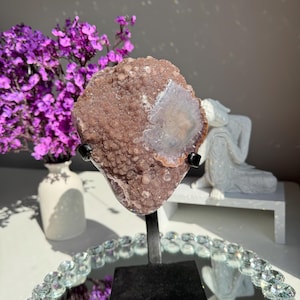 Muave pink Sugar rainbow Amethyst geode 2983 Healing crystals