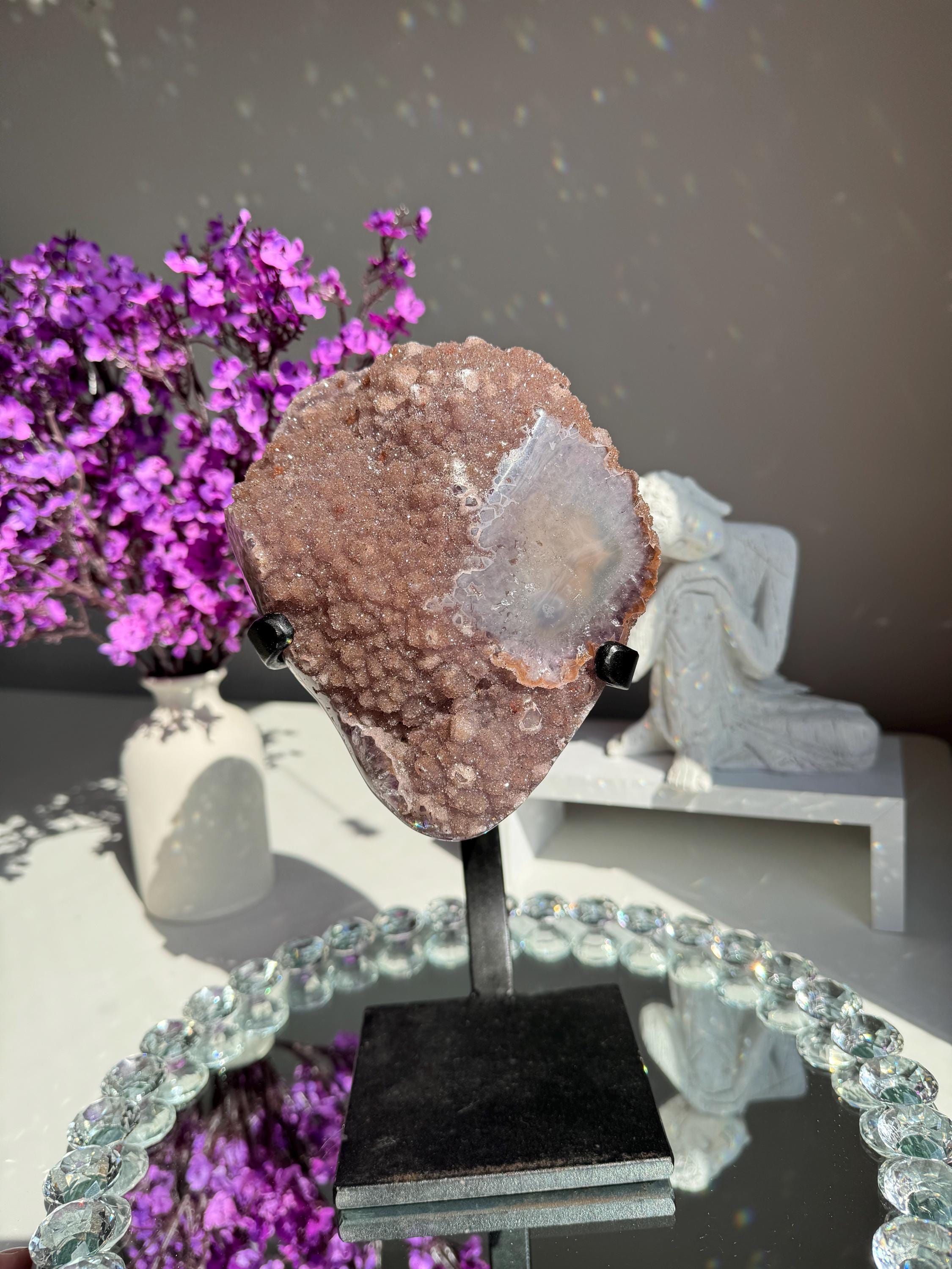 Muave Pink Sugar Rainbow Amethyst Geode 2983 Healing Crystals - Etsy