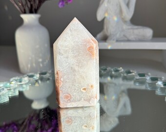 Druzy pink amethyst tower with quartz  healing crystals 2561