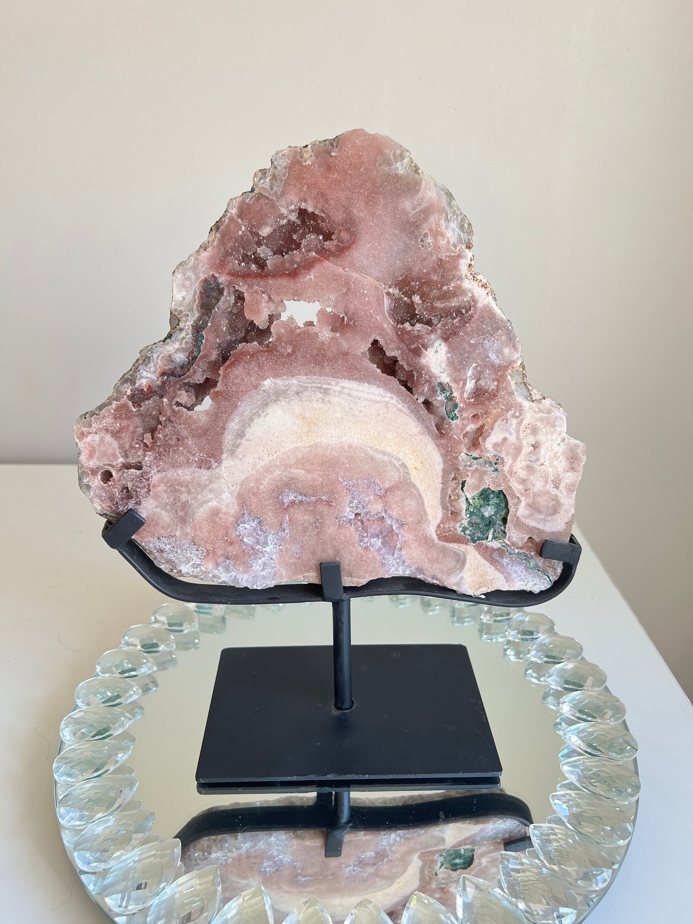 ドゥルージーピンクアメジストスラブ - ヒーリングクリスタル 1399