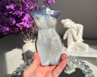 Druzy Pink amethyst goddess body 3188 crystal woman