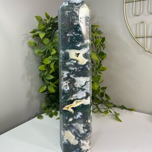 Druzy Moosachat Turm - Heilende Kristalle