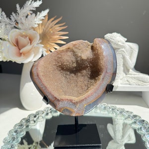 Sugar druzy agate and quartz geode Healing crystals 2763