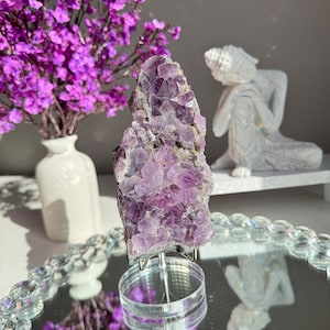 Sugar Amethyst Freeform with stand calcite healing crystals 2322 amethyst cluster