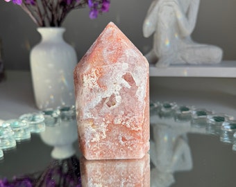 Druzy roze amethist toren met amethist helende kristallen 2563