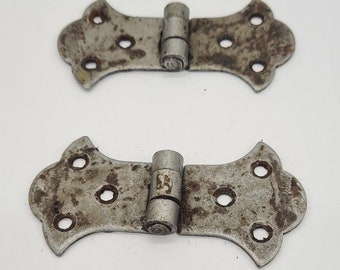 Pair of Hinges Decorative Antique Style Cast Iron BUTTERFLY 85 x 52