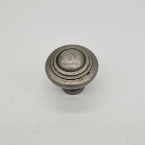 Domed Knob with Circular Rings Antique Iron 32mm