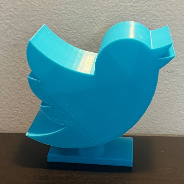 Twitter Bird Statue | Handmade 3D Printed Social Media Decor