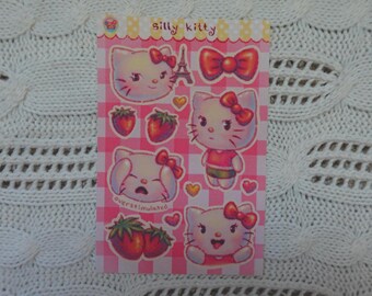 Gekke kat - stickervel met glitter van 10 x 15 cm