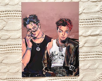 Mingi x Hongjoong 8.5 x 11 Art Print by MahalMadeCo