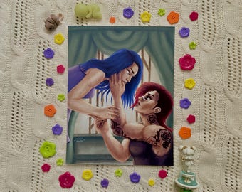 CaitVi 8.5" x 11" Art Print by MahalMadeCo; Caitlyn x Vi, Arcane League of Legends Fan Art