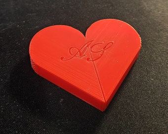 Custom Heart USB | Heart Shaped Flash Drive USB with Initials | Wedding Gift Loot Bag | 3D Printed